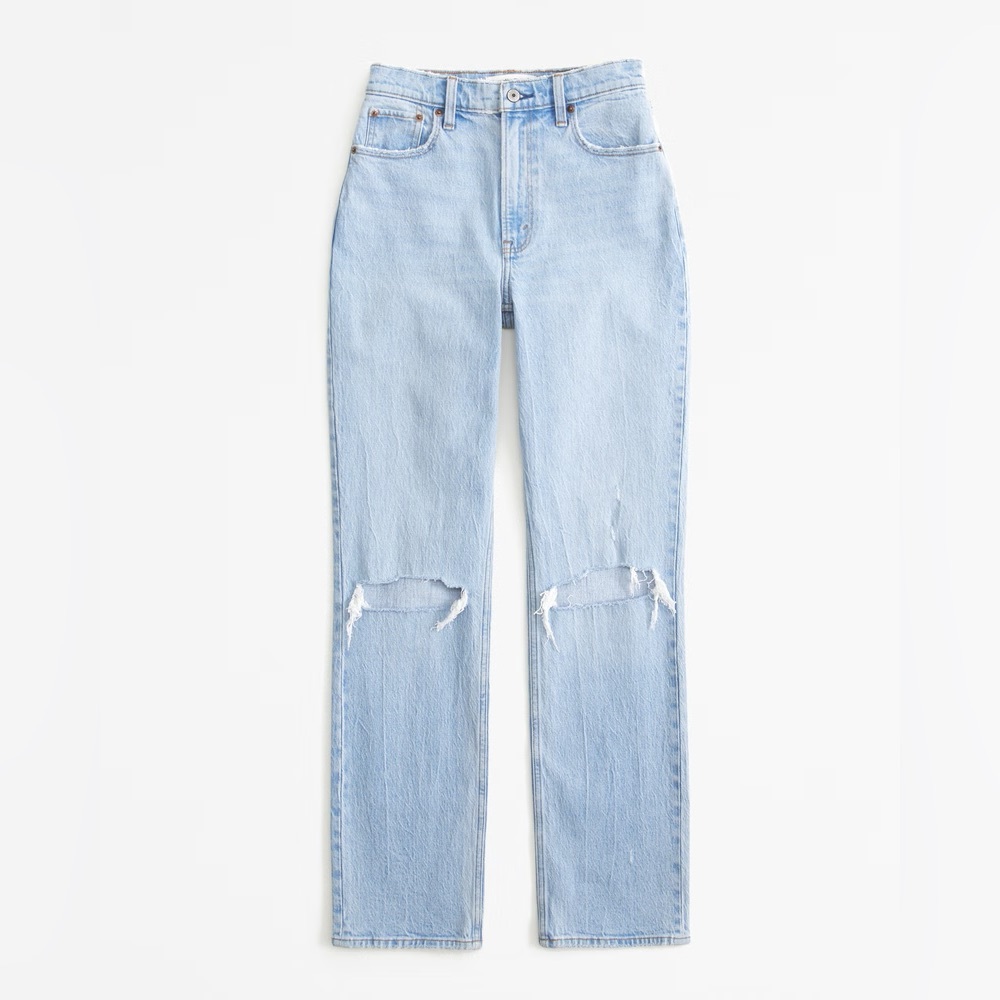Abercrombie Curve Love Ultra High Rise 90s Straight Jean - Light